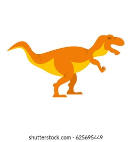 Orange tyrannosaur dinosaur icon flat isolated on white background vector illustration