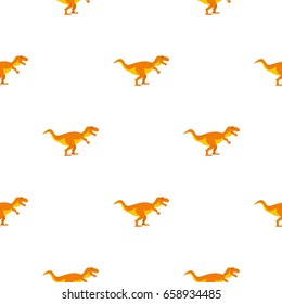 Orange tyrannosaur dinosaur pattern seamless for any design vector illustration