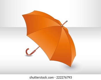 Orange umbrella.