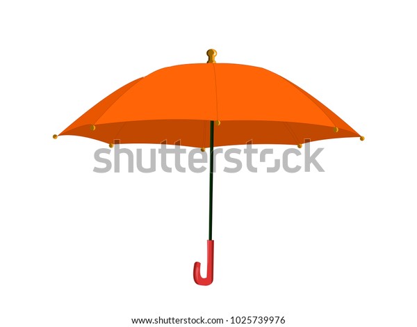 Orange Umbrella Cartoon Vector Image Stock Vector (Royalty Free ...