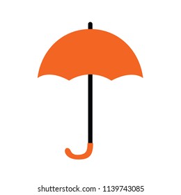 Orange umbrella icon isolated on a white background