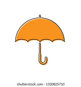 Orange Umbrella icon isolated on white background. Vector Illustration
