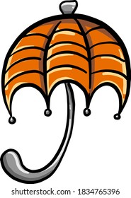orangefarbener Regenschirm, Illustration, Vektorgrafik auf weißem Hintergrund