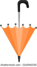 Paraguas naranja, ilustración, vector sobre un fondo blanco.
