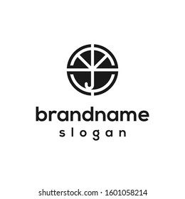  orange umbrella logo design vector