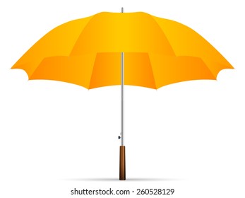 orange umbrella on a white background. Vector illustration.
