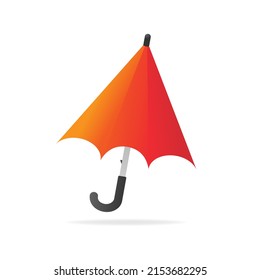 Orange Umbrella with shadow vector illustration. Parasol rain protection symbol isolated. Vector EPS 10
