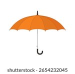 An Orange Umbrella side view, vector illustration isolated on white background, eps