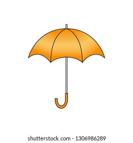  Orange umbrella. Vector isolated illustration on white background.