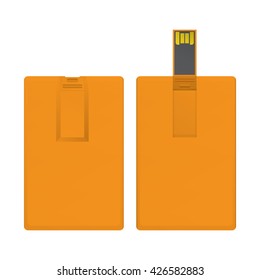 Orange universal serial bus card template for branding item