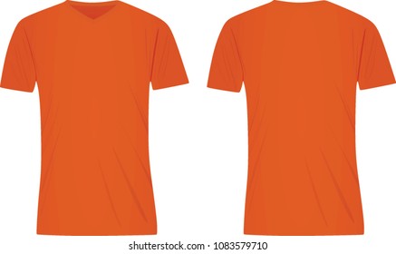 Orange V Neck T Shirt Vector Stock Vector (Royalty Free) 1083579710