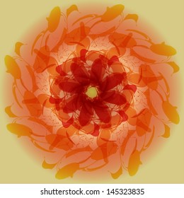 Orange Vanilla Flower Illustration Vector