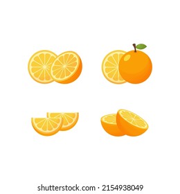 Orange variant simple vector design set