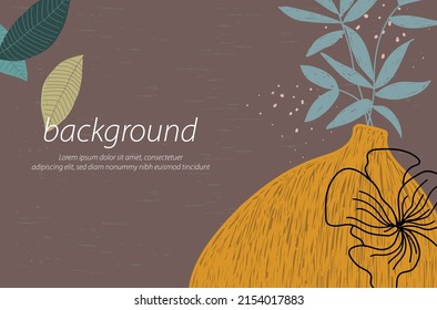 color jarrón naranja textura artesanal naturaleza arte de fondo marrón mínimo ilustración vectorial