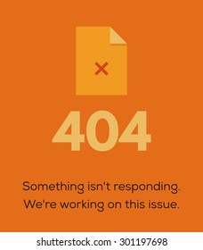 Orange vector 404 error for web with document icon