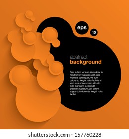 orange vector abstract background composed of overlapping circles