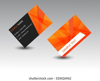 orange vector abstract Business card