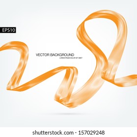 Orange Vector Abstract Dynamic Ribbon Wave Background