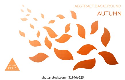 Orange vector background design. Vector nature autumn fallen leaves illustration.