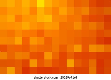 Orange vector background from squares. Beautiful illustration from orange-yellow squares. The template can be used as a autumn background. Abstract Geometric texture from orange squares