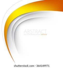 Orange vector background white curve line paper overlap layer with space for text and message artwork background design