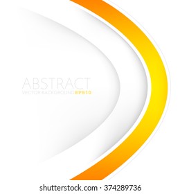 Orange vector background white curve line paper overlap layer with space for text and message artwork background design