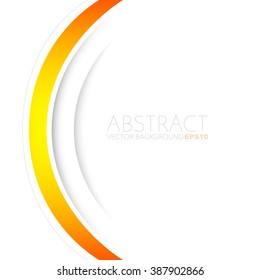 Orange vector background white curve line paper overlap layer with space for text and message artwork background design