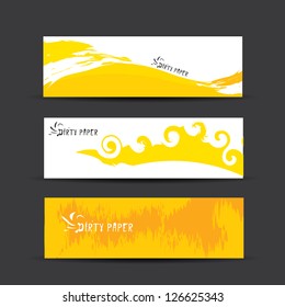 orange vector banner set. yellow summer banners for design.