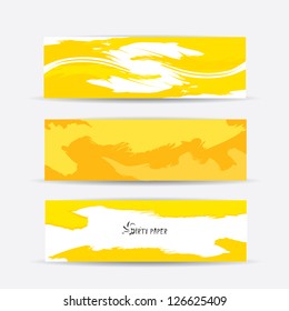orange vector banner set. yellow summer banners for design.