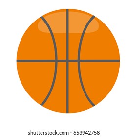 Orange vector basketball ball isolated on white background