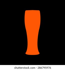 Orange Vector beer icon on a black background