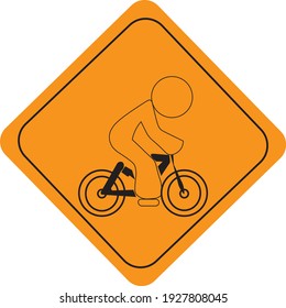 orange vector of a bicycle sign 
