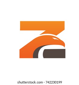 Orange Vector Bold Eagle Initial Z Logo