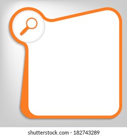 orange vector box for entering text with magnifier