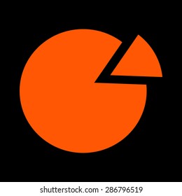 Orange  Vector Business Growing Chart Presentation Icon on a black background