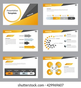 Orange vector business presentation slides Template . graphs and charts presentation