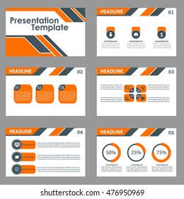 orange vector business presentation slides Template