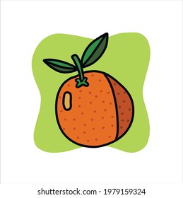 ilustración de dibujos animados de vector naranja. ilustración de fruto