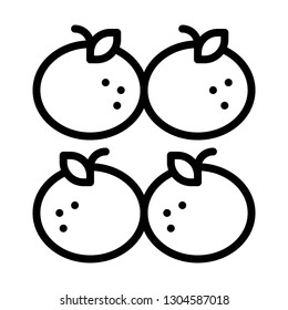 Orange vector, Chinese lunar new year line design icon