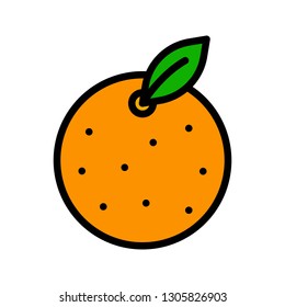 Orange vector, Chinese lunar new year filled icon, editable outline