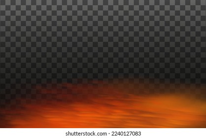 Orange vector cloudiness ,fog or smoke on dark checkered background.Set of Cloudy sky or smog over the city.Vector illustration.