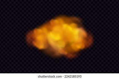 Orange vector cloudiness ,fog or smoke on dark checkered background.Set of Cloudy sky or smog over the city.Vector illustration.