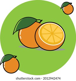 el vector naranja es colorido con fondo transparente y fondo verde. estos son utilizables para el aprendizaje de los niños. 