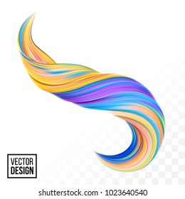 Orange vector digital color paint abstract background. Creative vivid 3d flow fluid paint wave. Trendy orange yellow liquid banner template with bright gradient paint on white transparent background.