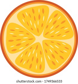 orange in vector flat style. single element, bright juicy fruit