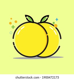 Orange vector fruit. Cartoon style. Vector illustration for you