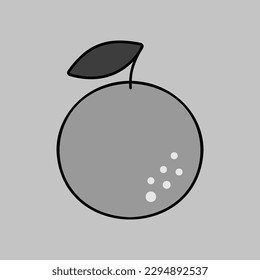 Orange vector grayscale icon. Graph symbol for food and drinks web site, apps design, mobile apps and print media, logo, UI