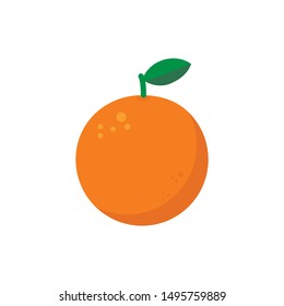 Orange vector icon, citric fruit flat style illustration