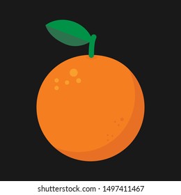 Orange vector icon, citric fruit flat style illustration