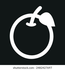 Orange vector icon outline on black background.